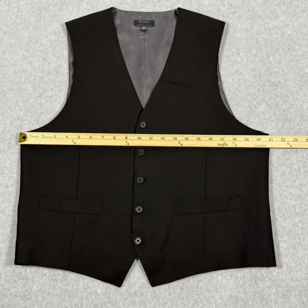 Brooks Brothers Explorer Collection Black Merino Wool Suit Vest 40R Regular
